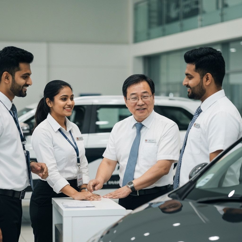 Automotive sales team at dealership